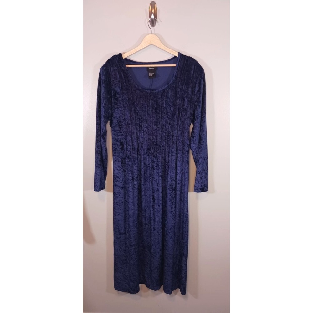 Brett Alixander Velour Witchy Whimsigoth Long Sleeve Purple Dress Size 18W